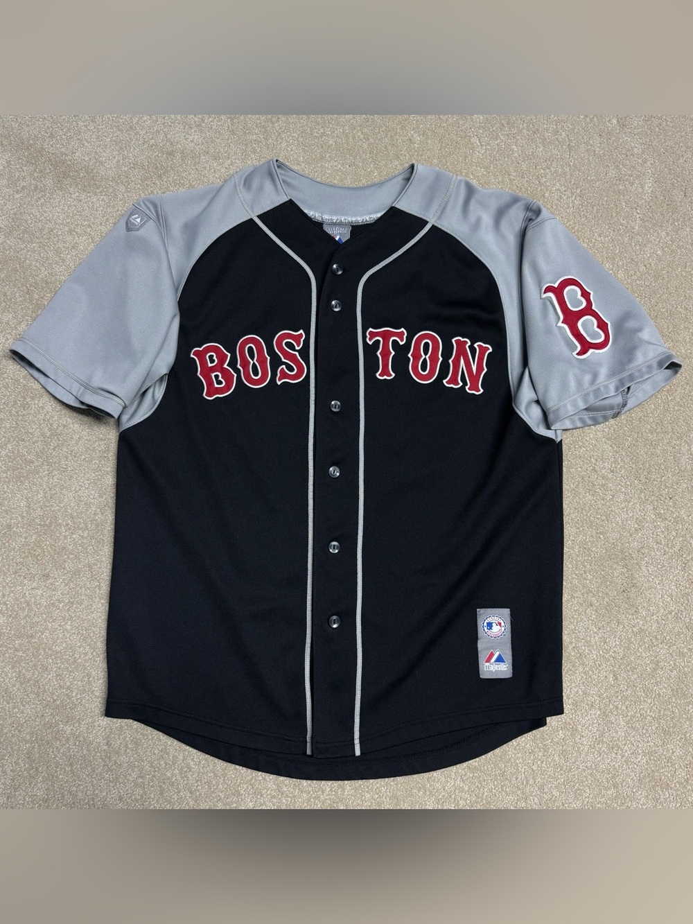 Boston Red Sox David Ortiz Jersey Men XL Black Y2K 2000’s Black Gray Embroidered